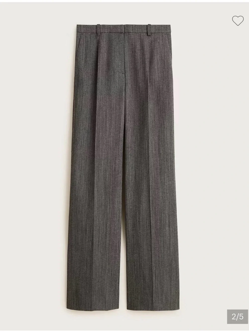 J. Crew Essential Wide-Leg Pant in Italian Studio Wool Blend Grey Nova Fides 4